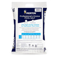 Kissner Morton Pool Salt 40 lb bag for pool cleaning and maintenance, showing the white salt crystals in the bag.