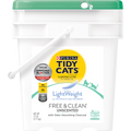 Lightweight Purina Tidy Cats Free and Clean low dust clumping cat litter with ammonia blocker, unscented, in a 17 lb bag.