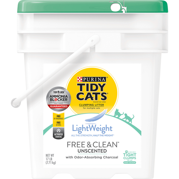 Tidy Cats® Free and Clean Low Dust Lightweight Clumping Cat Litter with  Ammonia Blocker – Unscented, 17 lb