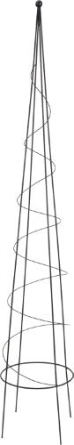 Spiral obelisk garden trellis by Panacea, decorative metal garden supply with a tall, spiral design for supporting climbing plants.