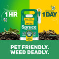 Spruce® 64 oz manual weed and grass killer bottle for lawn and garden weed control, with a spray nozzle and label visible.