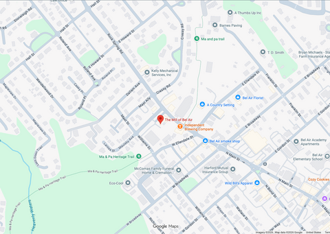 map location, The Mill of Bel Air
