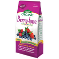 Espoma Organic Berry-tone fertilizer bag with colorful berry illustrations for healthy berry plant growth.