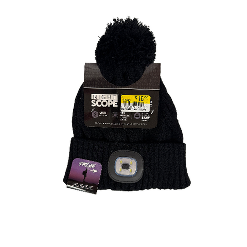 Night Scope Nova Black Pom Beanie Black pom LED