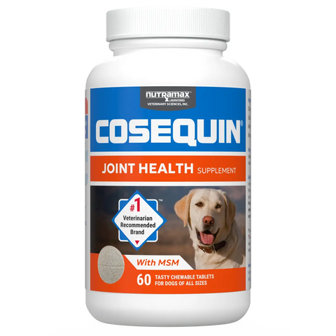 Cosequin Maximum Strength Plus MSM Joint Health Supplement for Dogs – Chewable Tablets (60 Count)