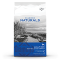 Diamond Naturals adult dog food with beef meal and rice formula, showing the dry kibble in a bowl on a neutral background.