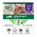 Elanco Advantage II large cat comprehensive flea prevention and treatment box of a 2 month supply, on a white background