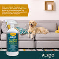 Alzoo™ plant-based flea and tick home spray in a 32 fl oz spray bottle, suitable for indoor pest control.