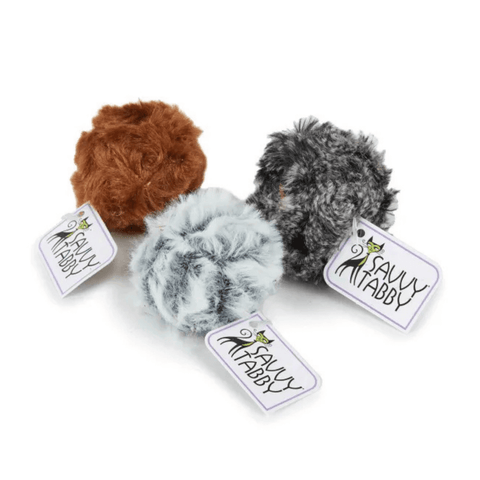 Variety of Faux Fur Ball Cat Toy
