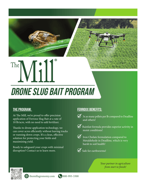 Ferroxx Slug and Snail Bait by The Mill, gardening product in packaging with bait pellets for pest control.