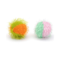 Two Fuzzy Cat Toy Balls