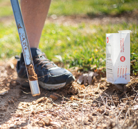 Pulling Soil Sample