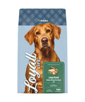 Loyall Life large breed chicken and brown rice recipe dog food bag for adult dogs, 40 lbs, featuring natural ingredients and nutrition.