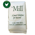 Bag of 'The Mill' with branding and contact information on a white background