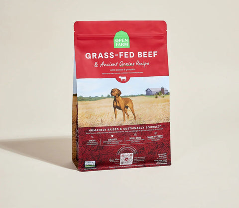 Open Farm Grass-Fed Beef & Ancient Grains Dog Food 22lb.