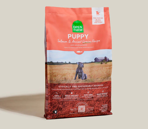 Open Farm Salm and Ancient Grains Puppy Food 22lb.