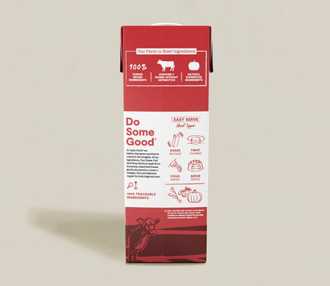 Back of the Carton of Open Farm Grass-Fed Beef Bone Broth 