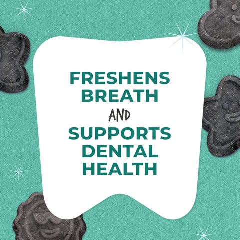 Wag More Bark Less Crunchy Dental Dog Treats, Chicken, Bone Charcoal, Parsley & Mint