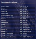 Guaranteed Nutrient Analysis of Equi-Por PerforMax horse feed