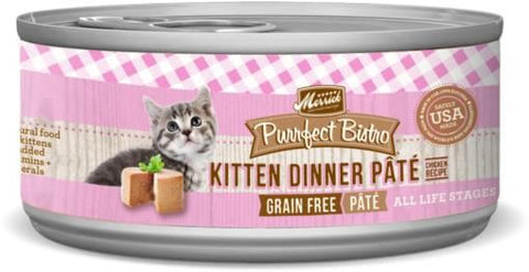 Merrick Purrfect Bistro Grain Free Kitten Dinner Pate Canned Cat Food
