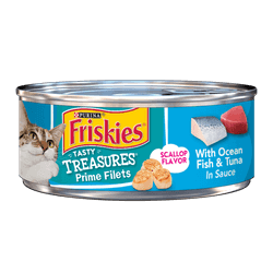 Friskies Tasty Treasures Prime Filets with Ocean Fish & Tuna Canned Cat Food