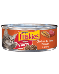 Friskies Prime Filets Chicken & Tuna Dinner in Gravey Canned Cat Food