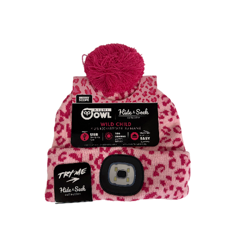 Kid Pink Wild Child LED Beanie