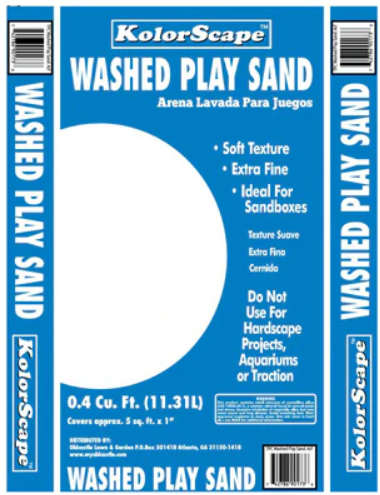 Sand - Washed White for sandboxes label