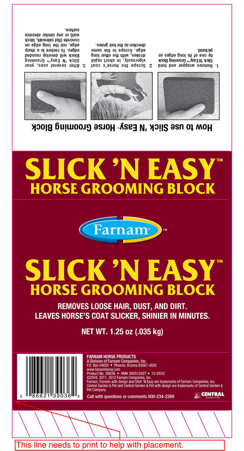 Farnam Slick n Easy Horse Grooming Block Label