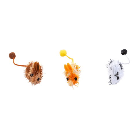 Three Spotted Mice Cat Toys