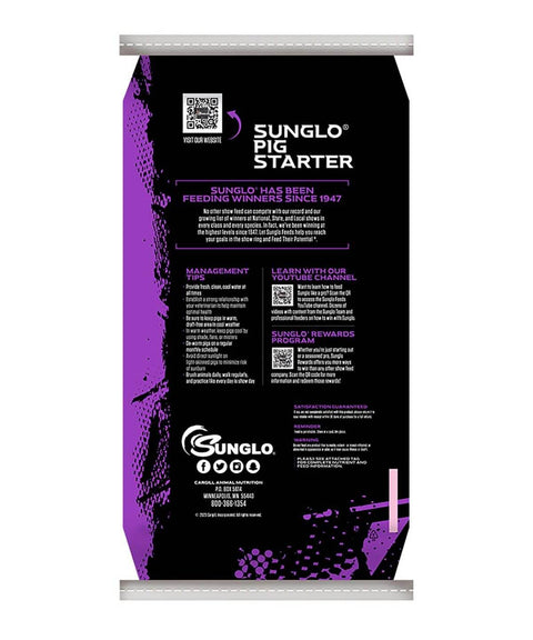 Sunglo Starter Pellet w/Mecadox Show Pig Feed