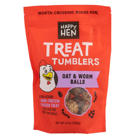 Bag of Happy Hen Treat Tumblers Oat & Worm Balls Chicken Treat