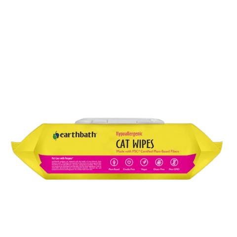 Earthbath cat wipes packaging on a white background