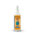 Earthbath 3-in-1 Vanilla & Almond deodorizing spray for pets, featuring a spray bottle with pet grooming supplies.