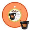 Ups-A-Daisy round planter insert for garden pottery, showcasing a circular ceramic container for indoor or outdoor plants.