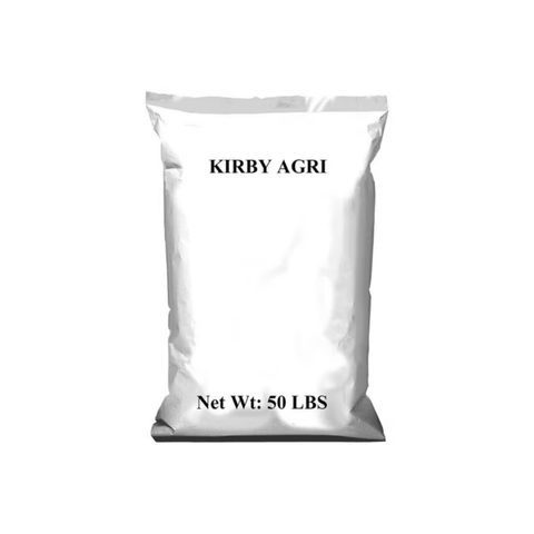 Kirby Agri fertilizer 20-16-12 Urea-Formaldehyde for lawn and turf health, shown in a green bag with product label.