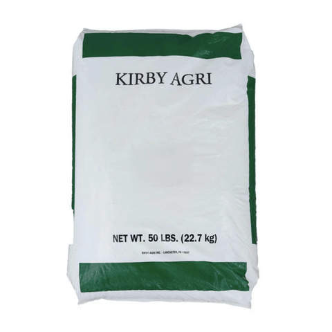 Kirby Agri 10-20-20 lawn and turf fertilizer with micronutrients in a 50 lb bag, used for healthy grass and turf growth.