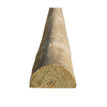 8 ft pressure-treated half round fence post by Statesman, showing a 6-7 inch diameter wood post for fencing projects.