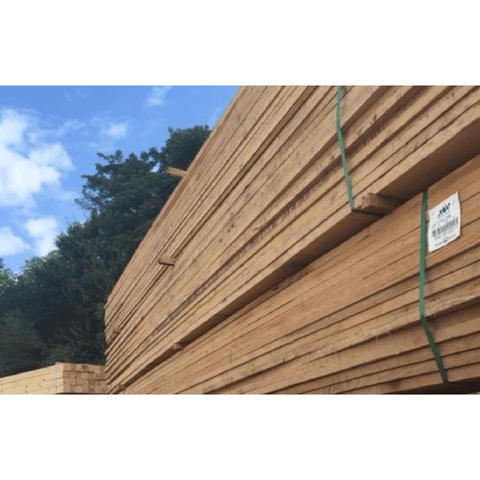 Madison Wood pressure-treated pine 5/4" x 6" x 16' fence post showing natural wood grain and treated surface for outdoor use.