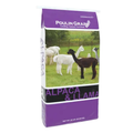 Northeast Alpaca & Llama Maintenance Pellet by Poulin Grain, livestock feed showing pellets in a container.