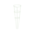 Green metal plant stand on a white background