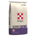 bag of Purina home grown feed on a white background