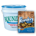 Blue Seal Molasses Rounders horse treats in a clear plastic bag with round treats visible, suitable for horses.
