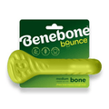 Benebone rubber dog toy in bone shape with textured surface, designed for durability and engaging chewing fun for dogs.