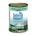 Canned dog food by Phillips Feed featuring chicken and sweet potato, 13 oz, with limited ingredients in a metal can