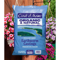 Coast of Maine earthworm castings soil in a bag, rich organic compost for gardening and plant growth.