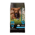 Blue Seal Native® Chicken & Rice Puppy Food bag showing the 40 lb bag with chicken and rice ingredients for puppies.