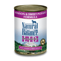 Canned dog food with sweet potato and venison from Natural Balance Limited Ingredient Reserve, 13 oz can by Phillips Feed