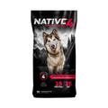 Native® Level 4 Performance Dog Food bag from Blue Seal, featuring high-protein dog food with vibrant branding and clear product labeling.