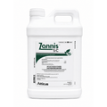 A white plastic gallon jug of Atticus Zannis SC fungicide with a white label and green text, set against a plain white background.